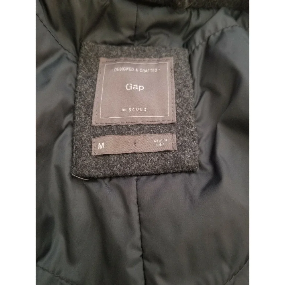 GAP Women Wool Blend Jacket Coat Peacoat Sz M Gray double breasted lined